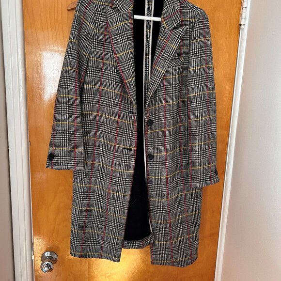 Manteau long à carreaux Topshop – Topshop long checked coat - Picture 1 of 2